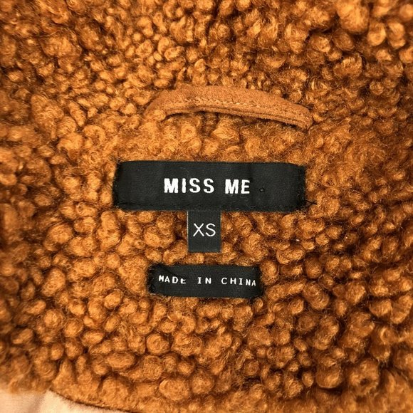 Miss Me Orange and Brown Teddy Jacket Cozy Chic - Picture 4 of 7